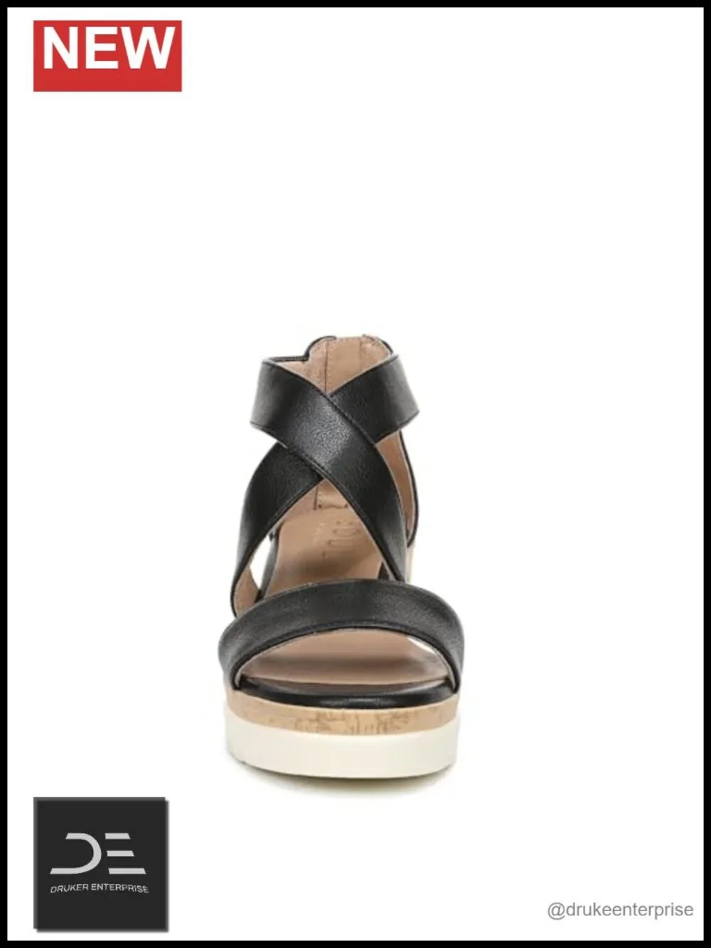 Naturalizer Goodtimes Strappy Wedge Sandal with Memory Foam Comfort, Open Toe